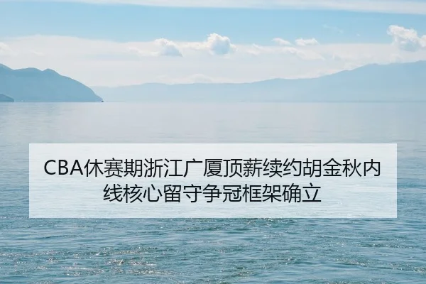 CBA休赛期浙江广厦顶薪续约胡金秋内线核心留守争冠框架确立